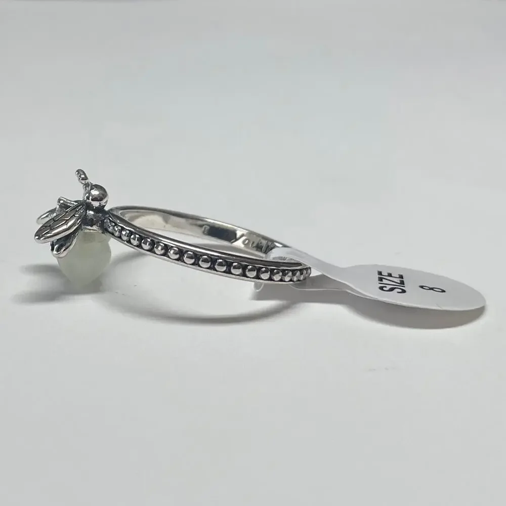Glow In The Dark You Light Up My Life Stainless Steel Firefly Ring ~ Size 8